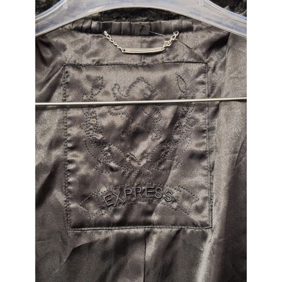 Express Faux Fur Coat Womens Sz Large Y2K Old Money Gothic Plush Shaggy Soft - Picture 11 of 15